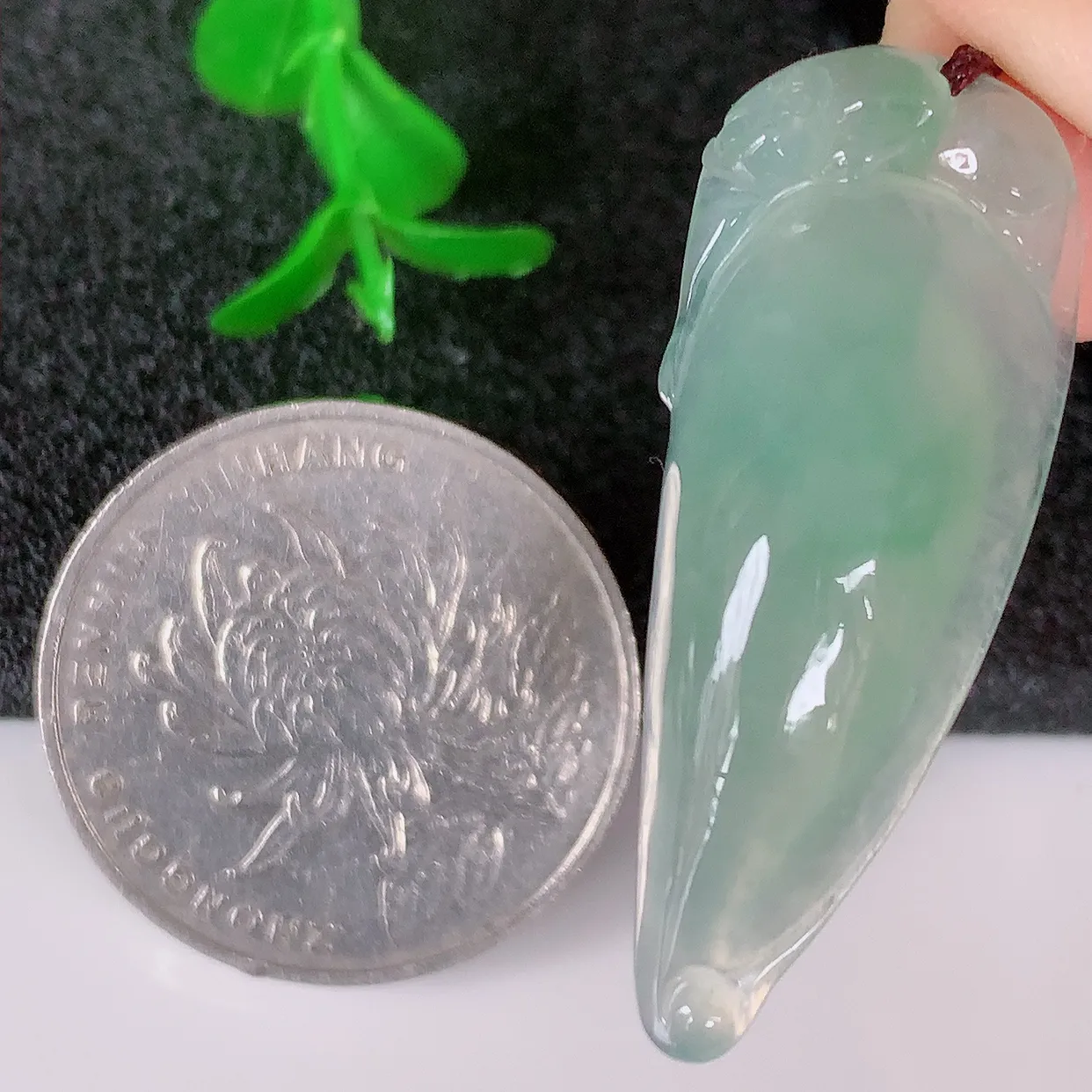 自然光实拍，冰种飘花翡翠招财福瓜吊坠，精美饱满福瓜，种水足，形态圆润饱满，福相十足 ！#01.2