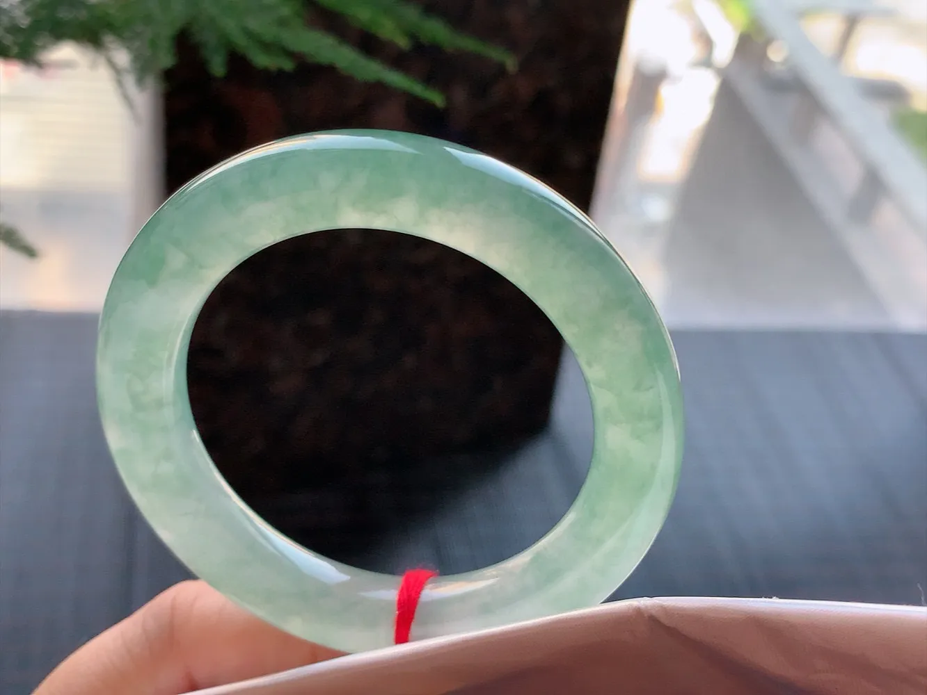 圆条高冰飘花 无瑕 尺寸:50.4/10.1 花美 种水好