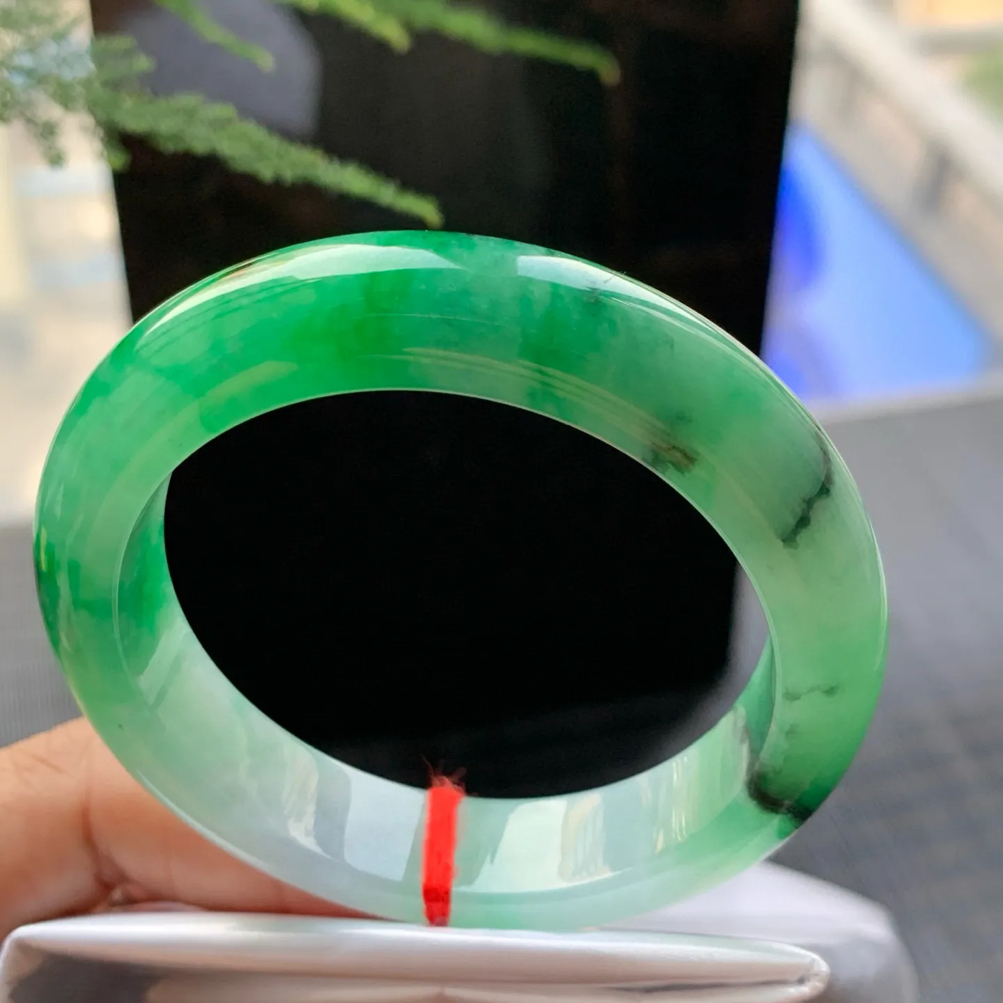 正圈冰辣绿 无瑕 尺寸:51.4/12.4/8.6 色好