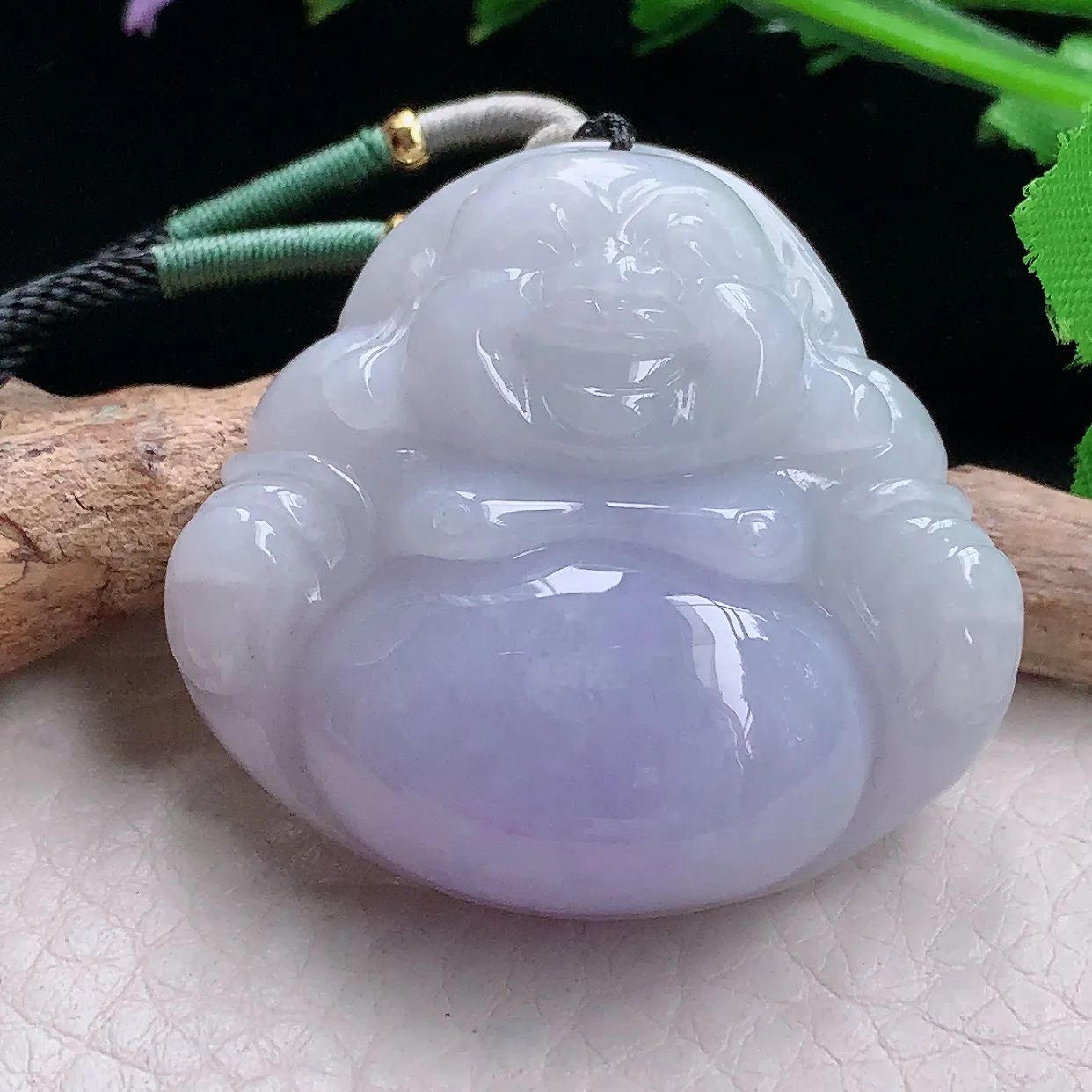 zen自然光39.5*41.8*12.2天然缅甸翡翠紫罗兰大佛公 弥勒佛玉吊坠 毛衣坠