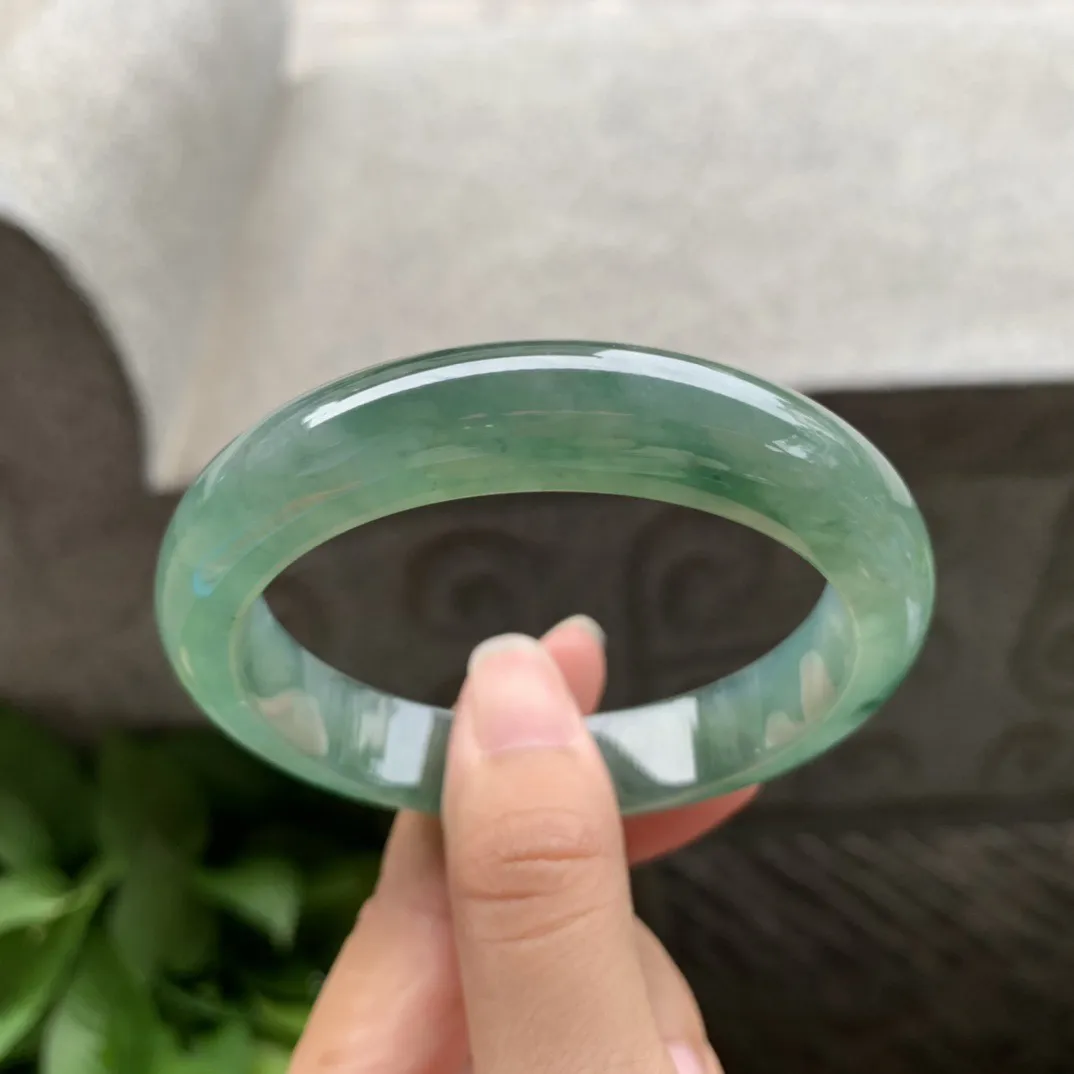 圈口56.8-12-8.5 【芙蓉绿正圈手镯】正圈56 57可戴