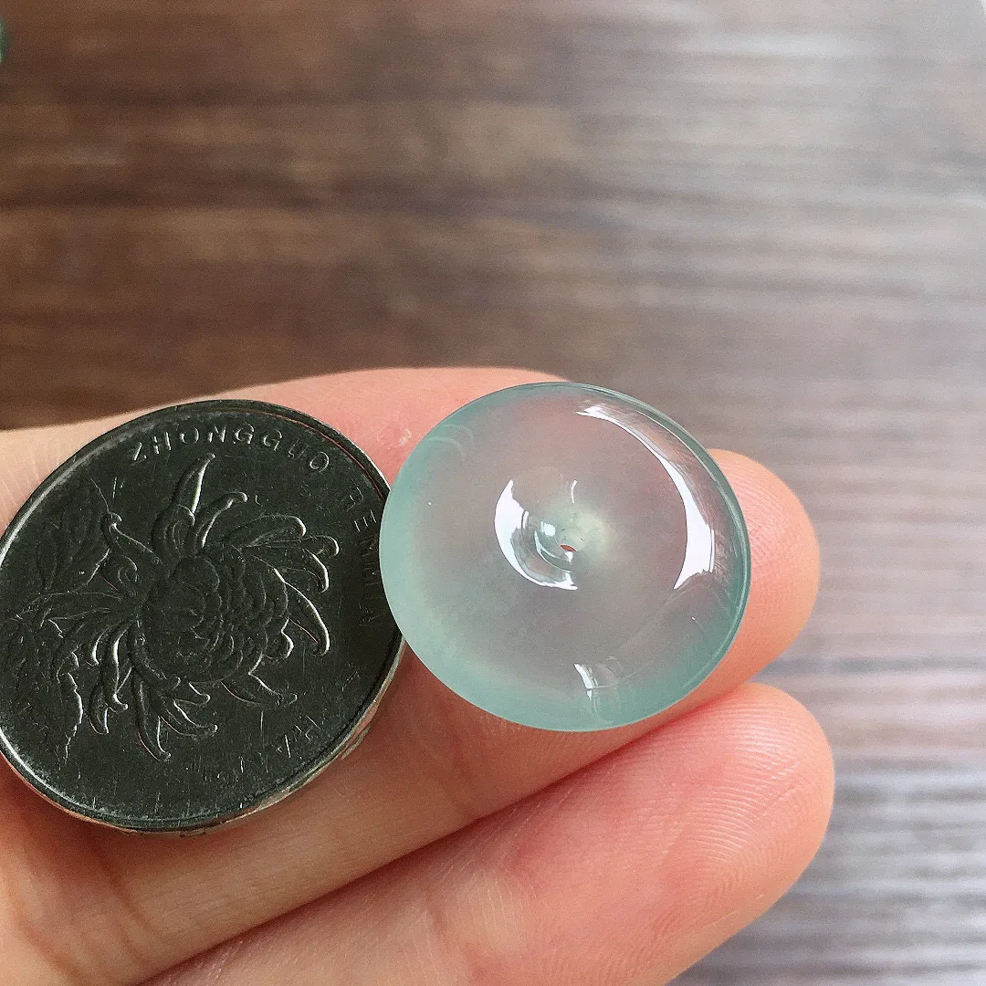 冰晴底平安扣，冰冰润润，玉质细腻，种水足 001 尺寸19.3*6.2