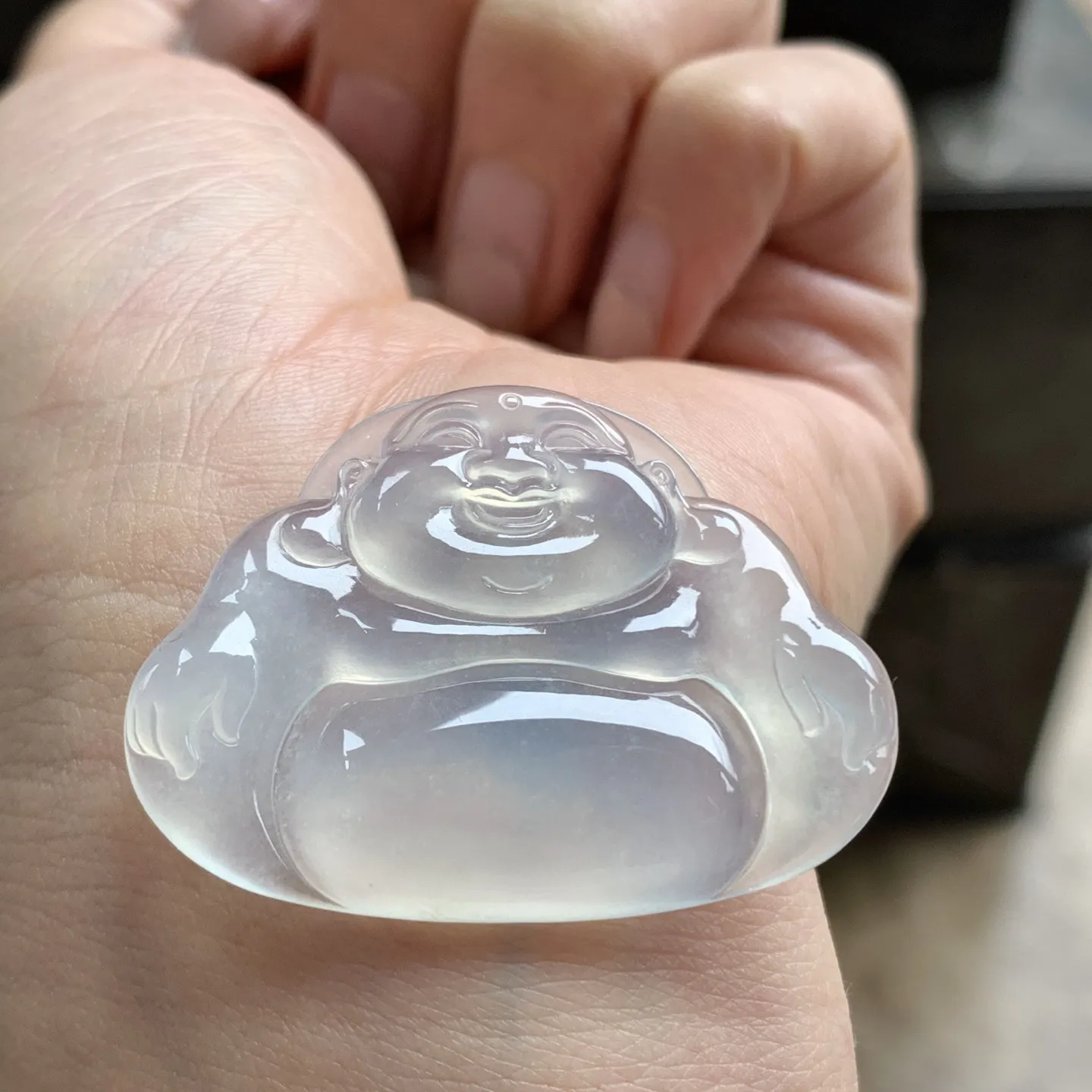 冰种佛公^_^大气 镶嵌后效果好