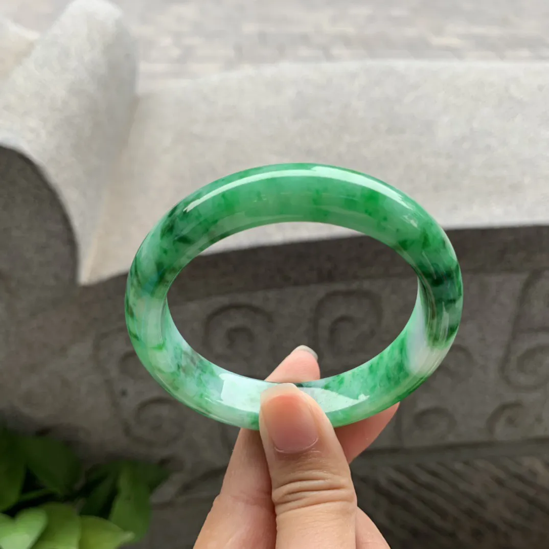 圈口56-12.8-8.4 【满辣绿正圈手镯】正圈56 57可戴