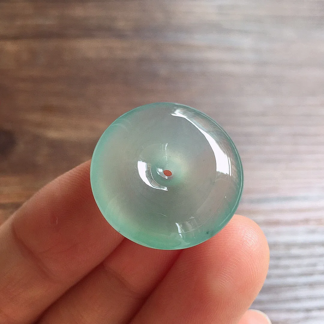 冰晴底平安扣，冰冰润润，玉质细腻，种水足，001 尺寸22.9*6.3