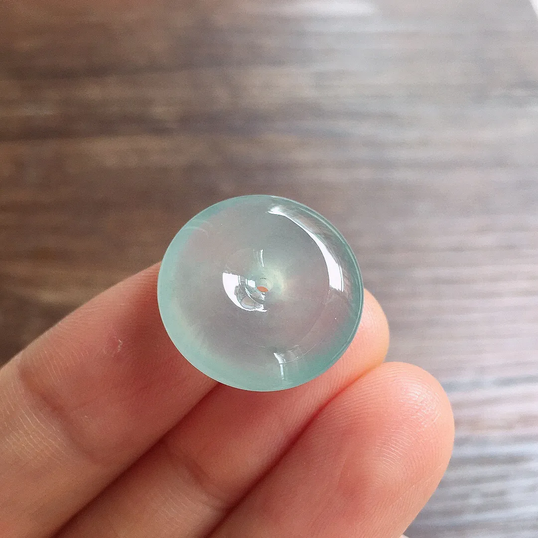 冰晴底平安扣，冰冰润润，玉质细腻，种水足 001 尺寸19.3*6.2