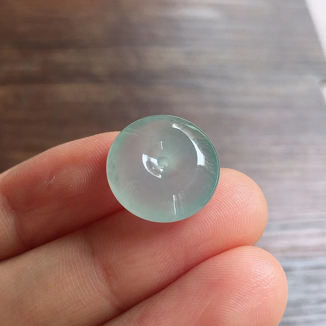 冰晴底平安扣，镶嵌佳品，冰润细腻，种水足 001 尺寸15.2*6.3