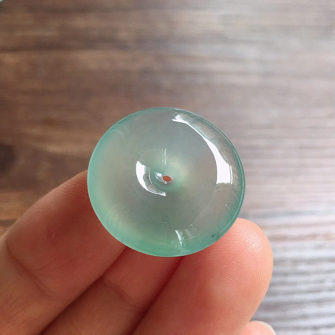 冰晴底平安扣，冰冰润润，玉质细腻，种水足，001 尺寸22.9*6.3