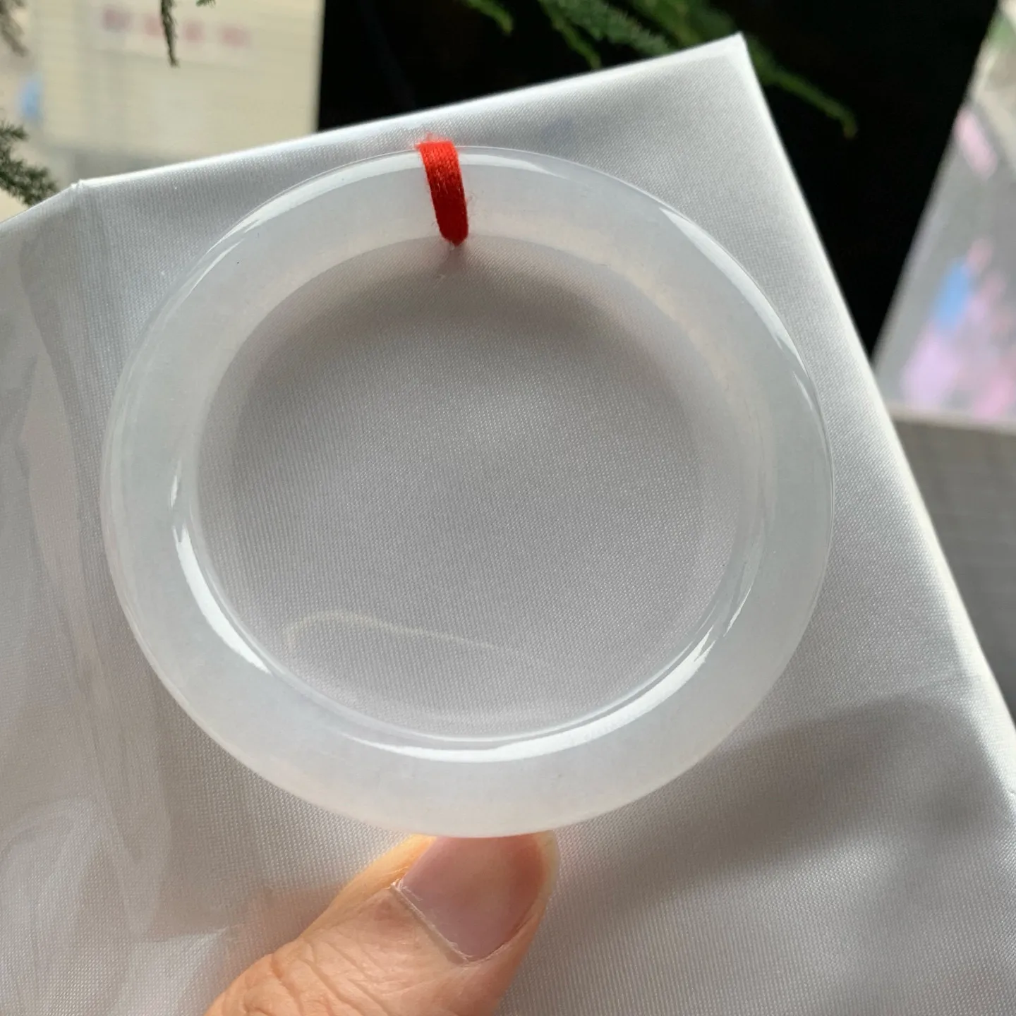 圆条高冰白月光 无瑕 尺寸:53.7/8.9 种水好🥰