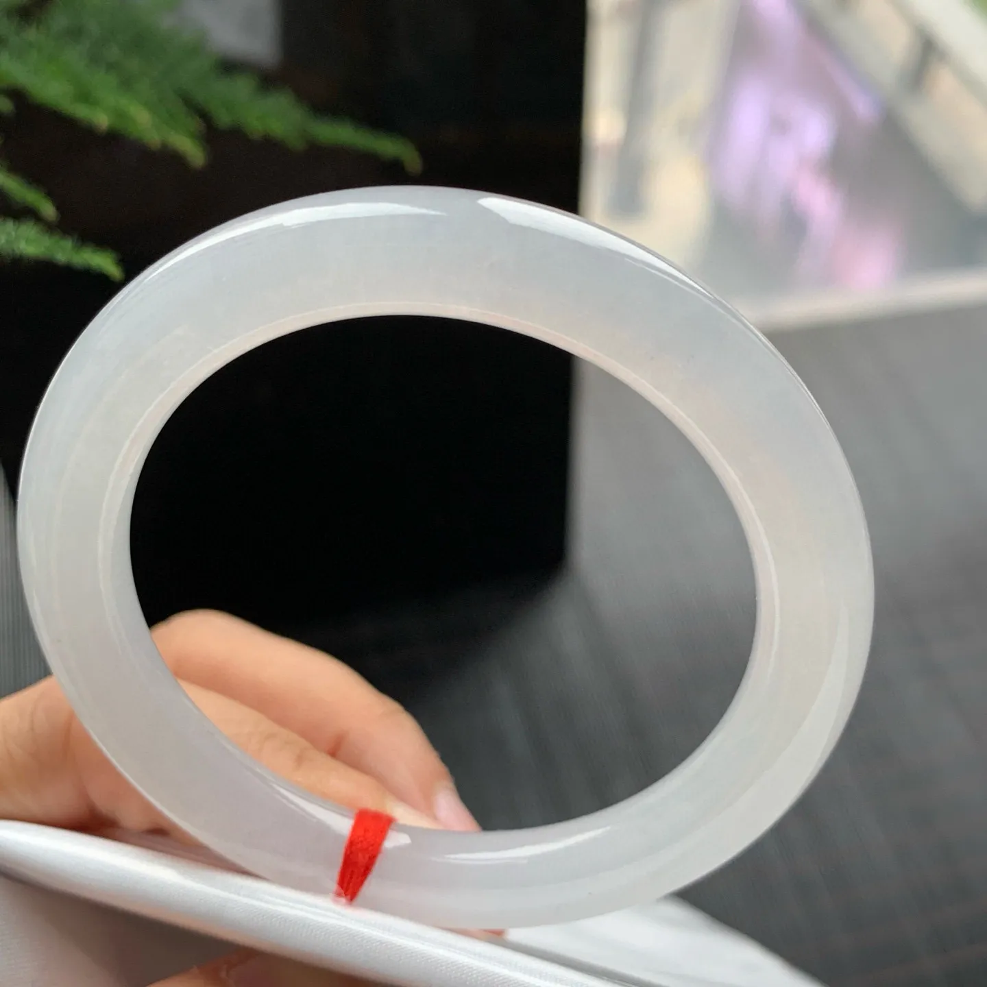 圆条高冰白月光 无瑕 尺寸:53.7/8.9 种水好🥰