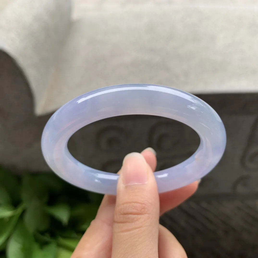 小圈口50.2-9.5 【冰紫圆条手镯】圆条50 51可戴