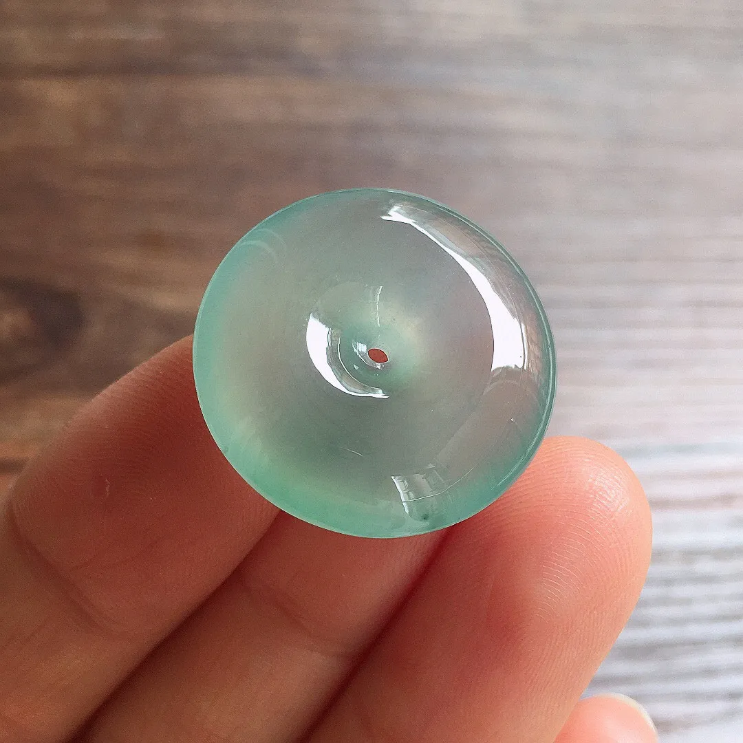 冰晴底平安扣，冰冰润润，玉质细腻，种水足，001 尺寸22.9*6.3