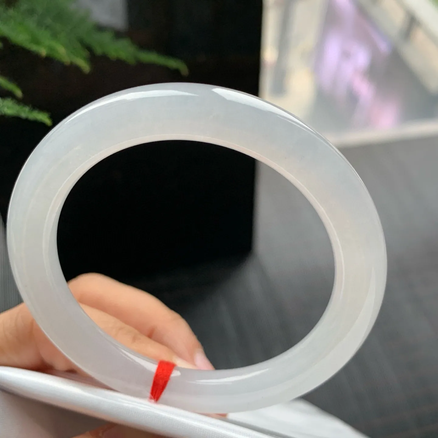 圆条高冰白月光 无瑕 尺寸:53.7/8.9 种水好🥰