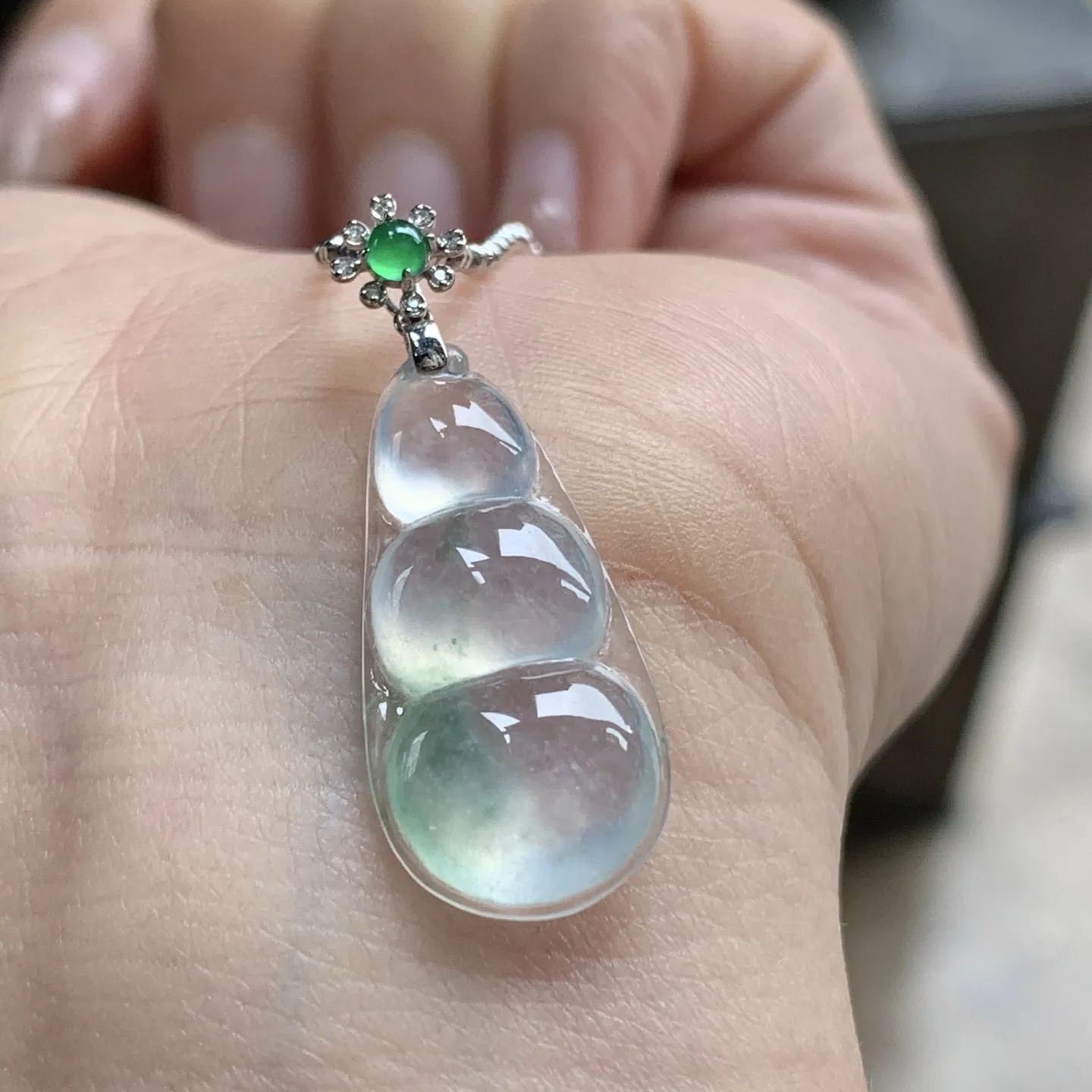 金扣冰蓝花豆子^_^冰透亮眼