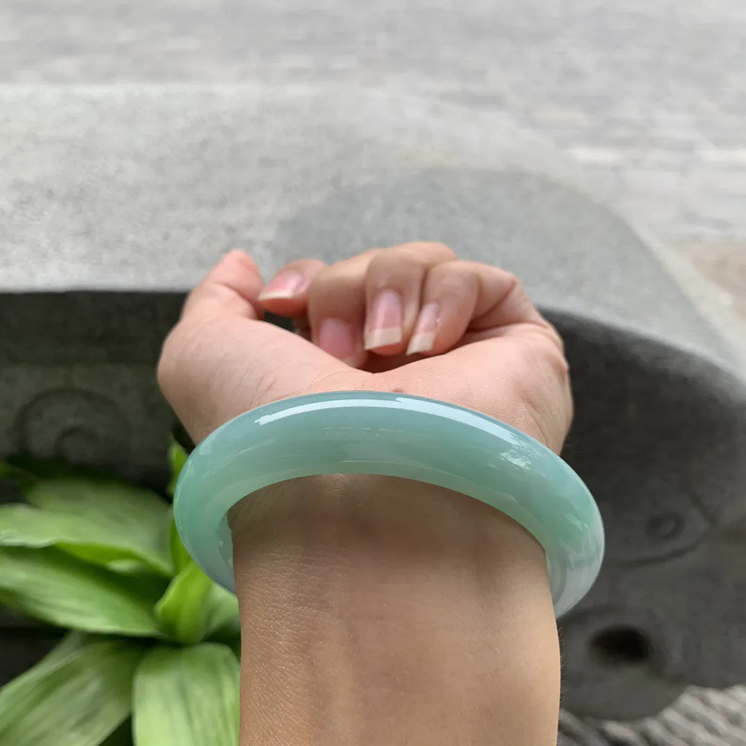 圈口 57-12.3-9.2【果绿正圈手镯】正圈 57 58可戴