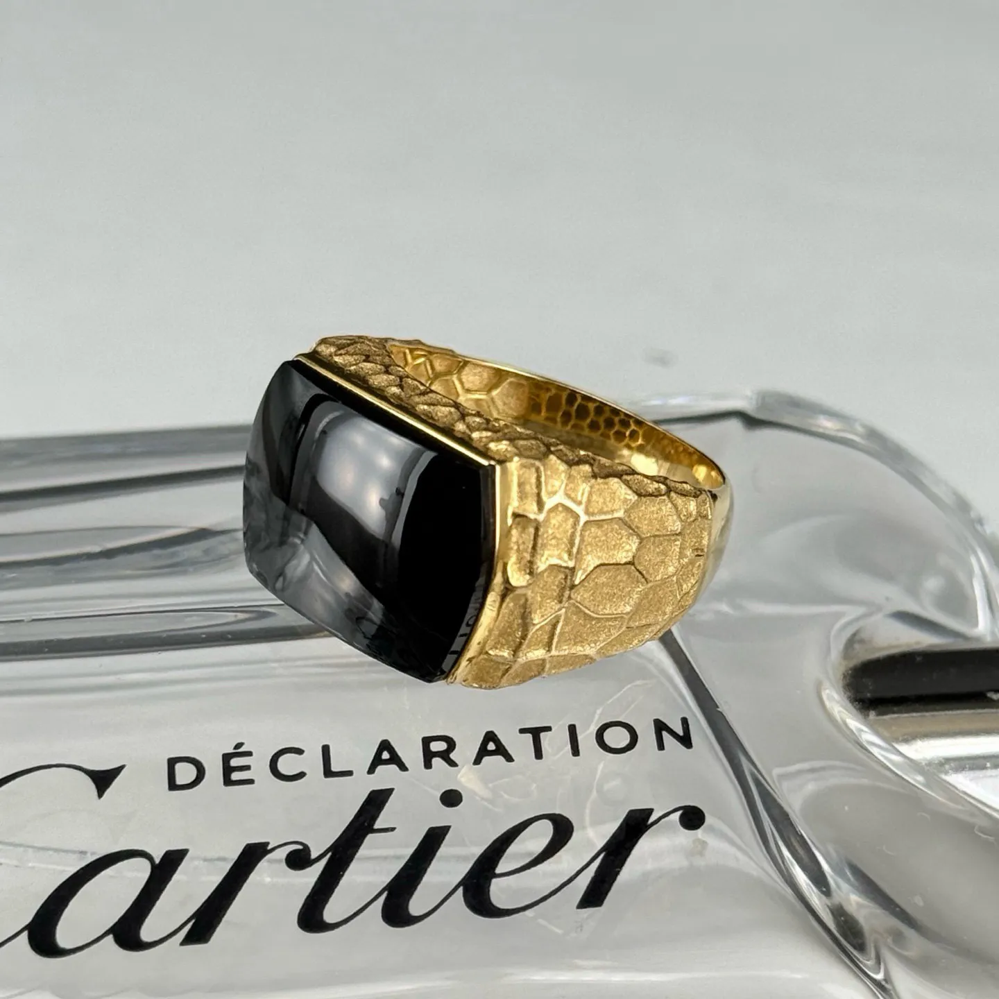 精品18k墨翠马鞍男戒 种好色正 黑度极好 打灯通透 油性十足