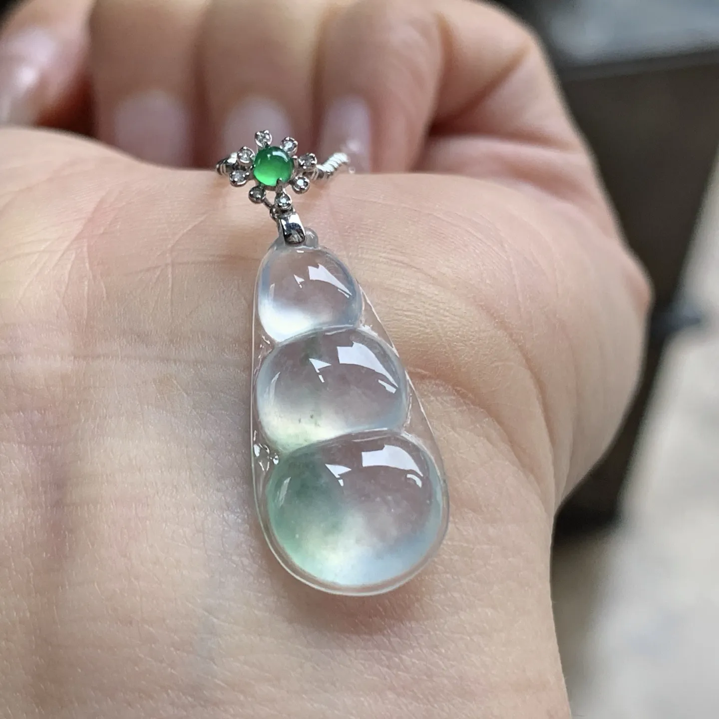 金扣冰蓝花豆子^_^冰透亮眼