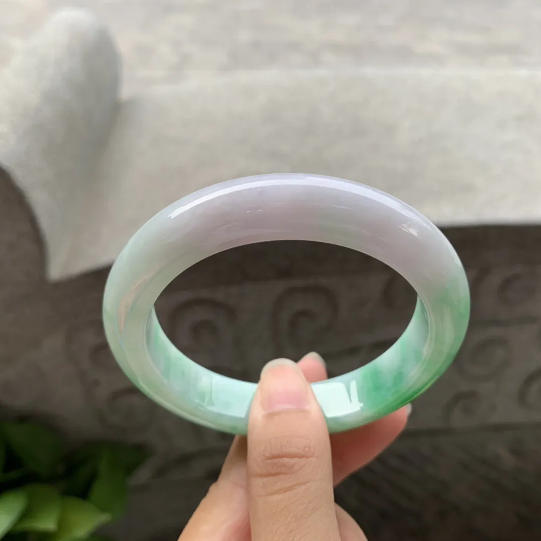 圈口57.8-12.6-9.6 【飘绿正圈手镯】正圈57 58可戴