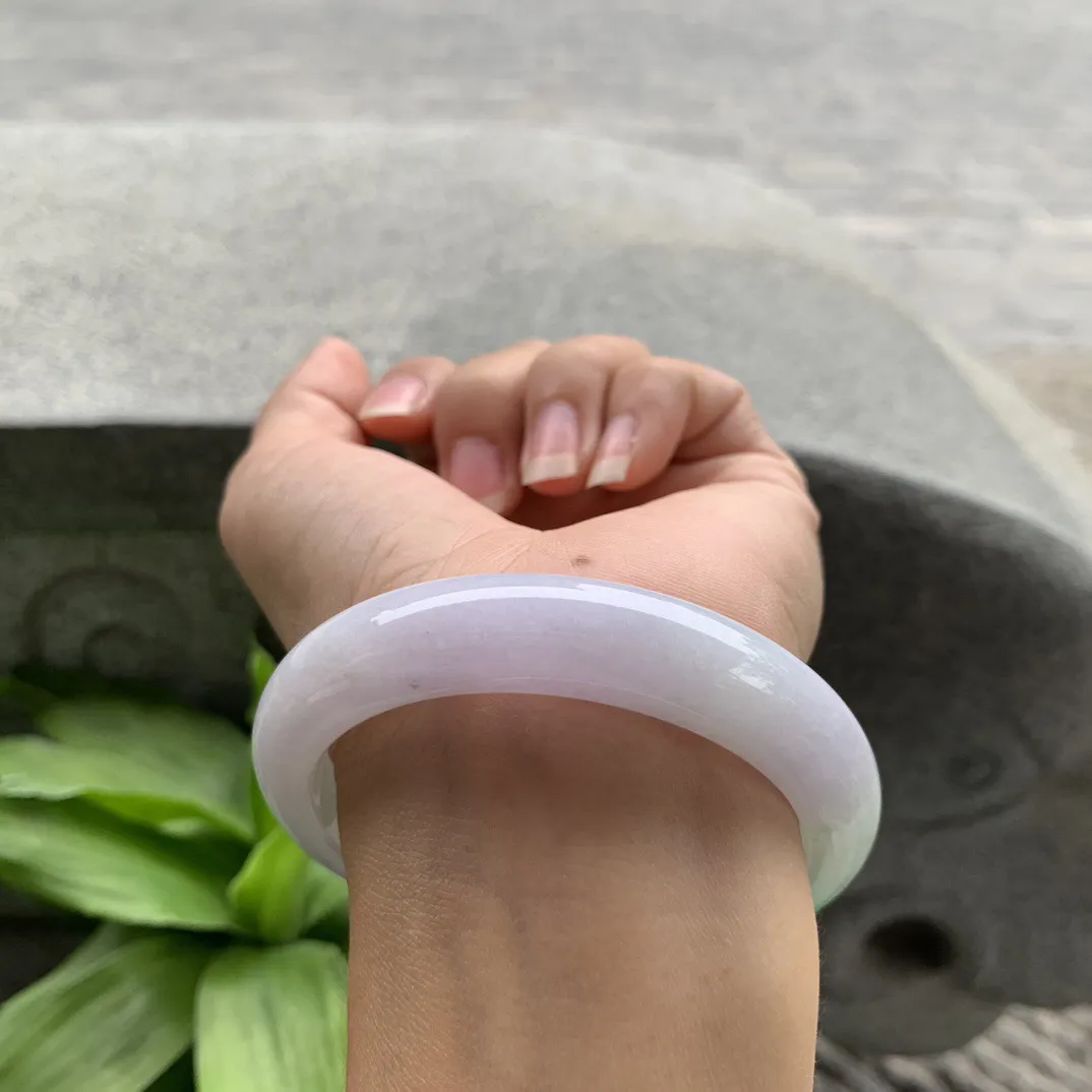 圈口57.4-12.6-8.7 【飘阳绿正圈手镯】正圈57 58可戴