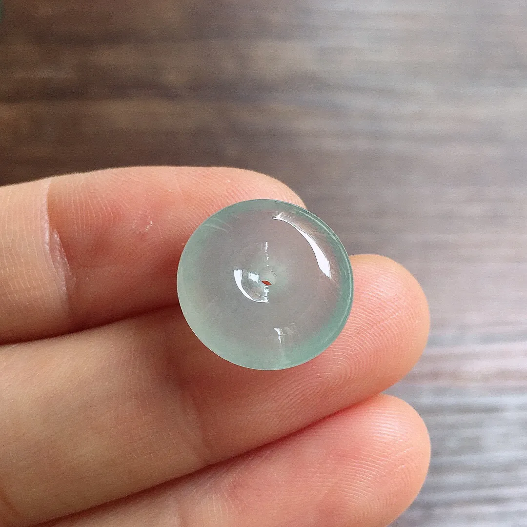 冰晴底平安扣，镶嵌佳品，冰润细腻，种水足 001 尺寸15.2*6.3