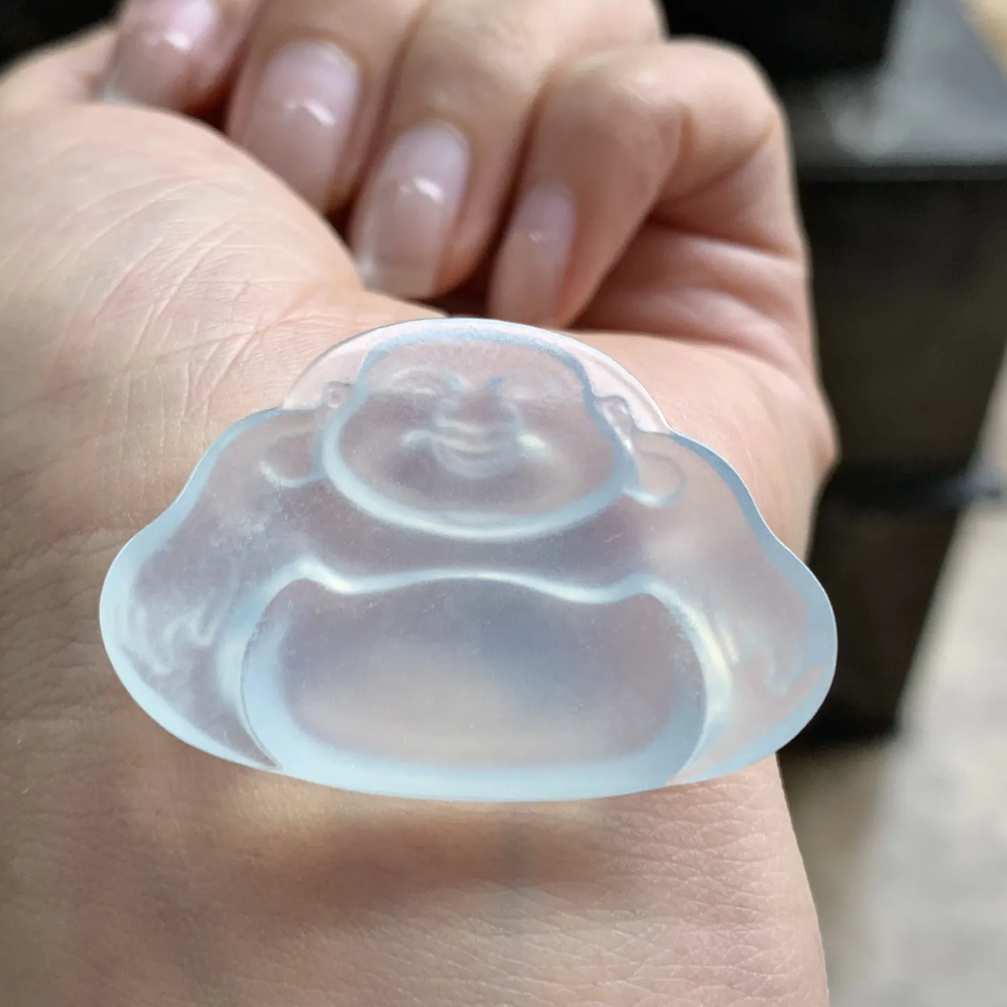 冰种佛公^_^大气 镶嵌后效果好