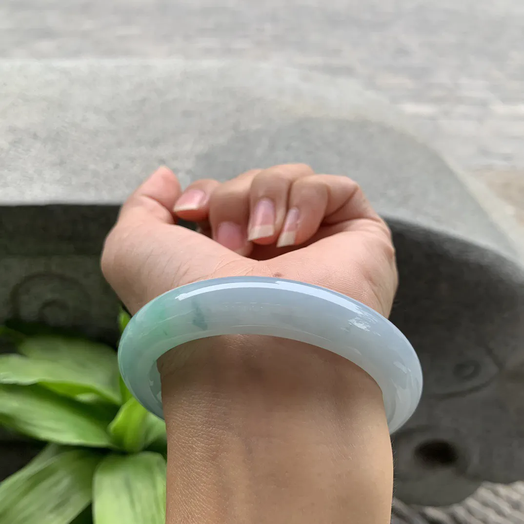 圈口 57-12.3-9.2【果绿正圈手镯】正圈 57 58可戴