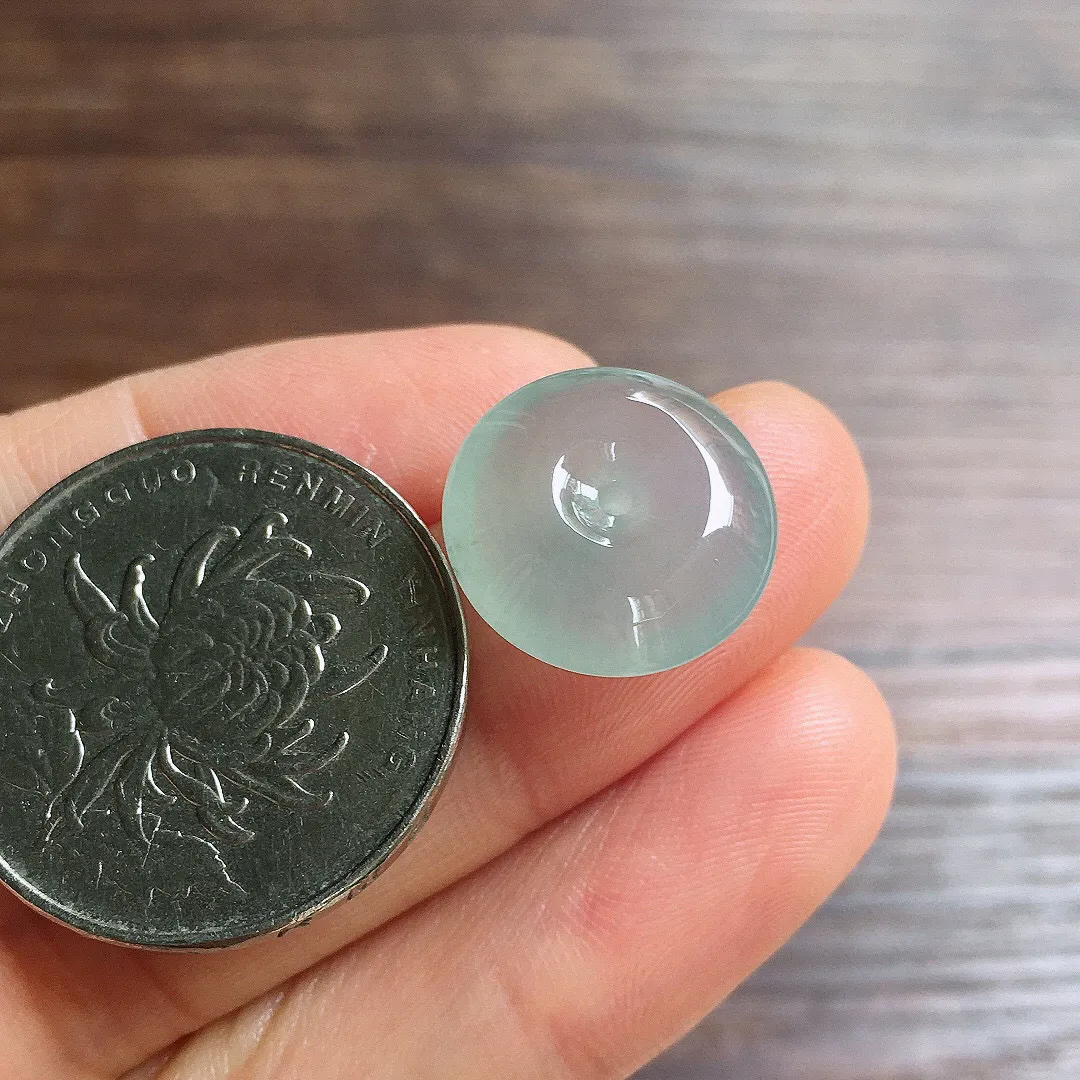 冰晴底平安扣，镶嵌佳品，冰润细腻，种水足 001 尺寸15.2*6.3