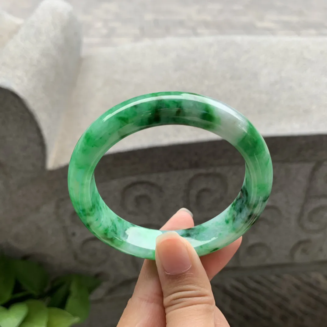 圈口56-12.8-8.4 【满辣绿正圈手镯】正圈56 57可戴