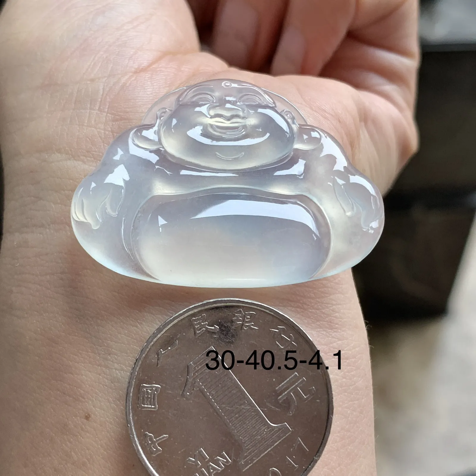 冰种佛公^_^大气 镶嵌后效果好