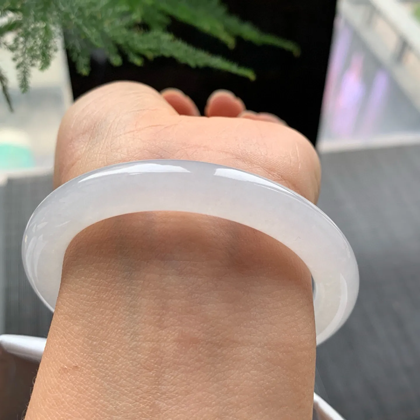 圆条高冰白月光 无瑕 尺寸:53.7/8.9 种水好🥰