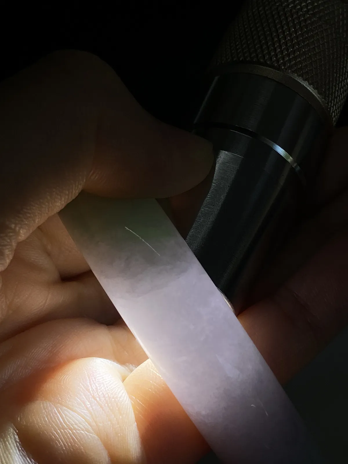 正圈58圈口，翡翠糯化种飘绿手镯