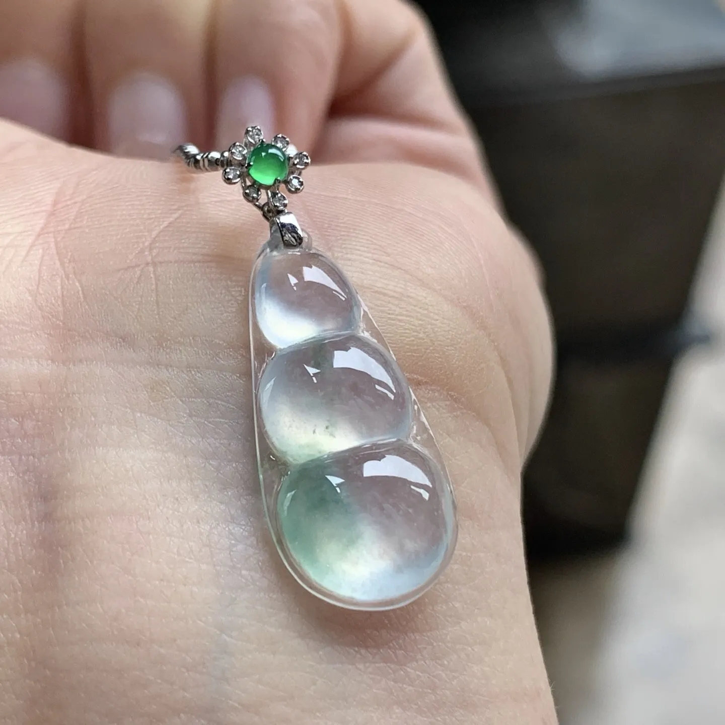 金扣冰蓝花豆子^_^冰透亮眼