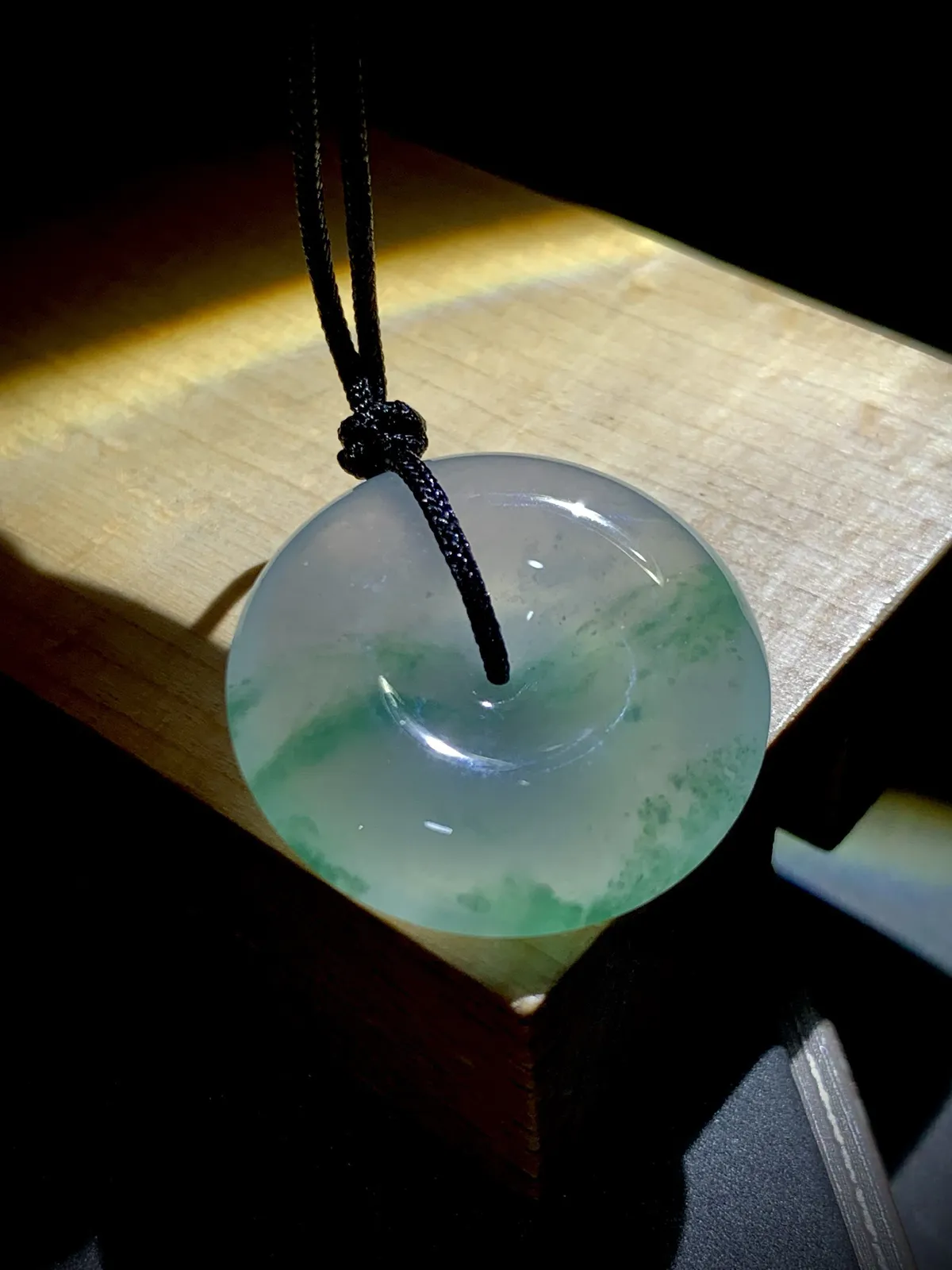 飘花平安扣子，24.6-6mm，种水不错，料子好