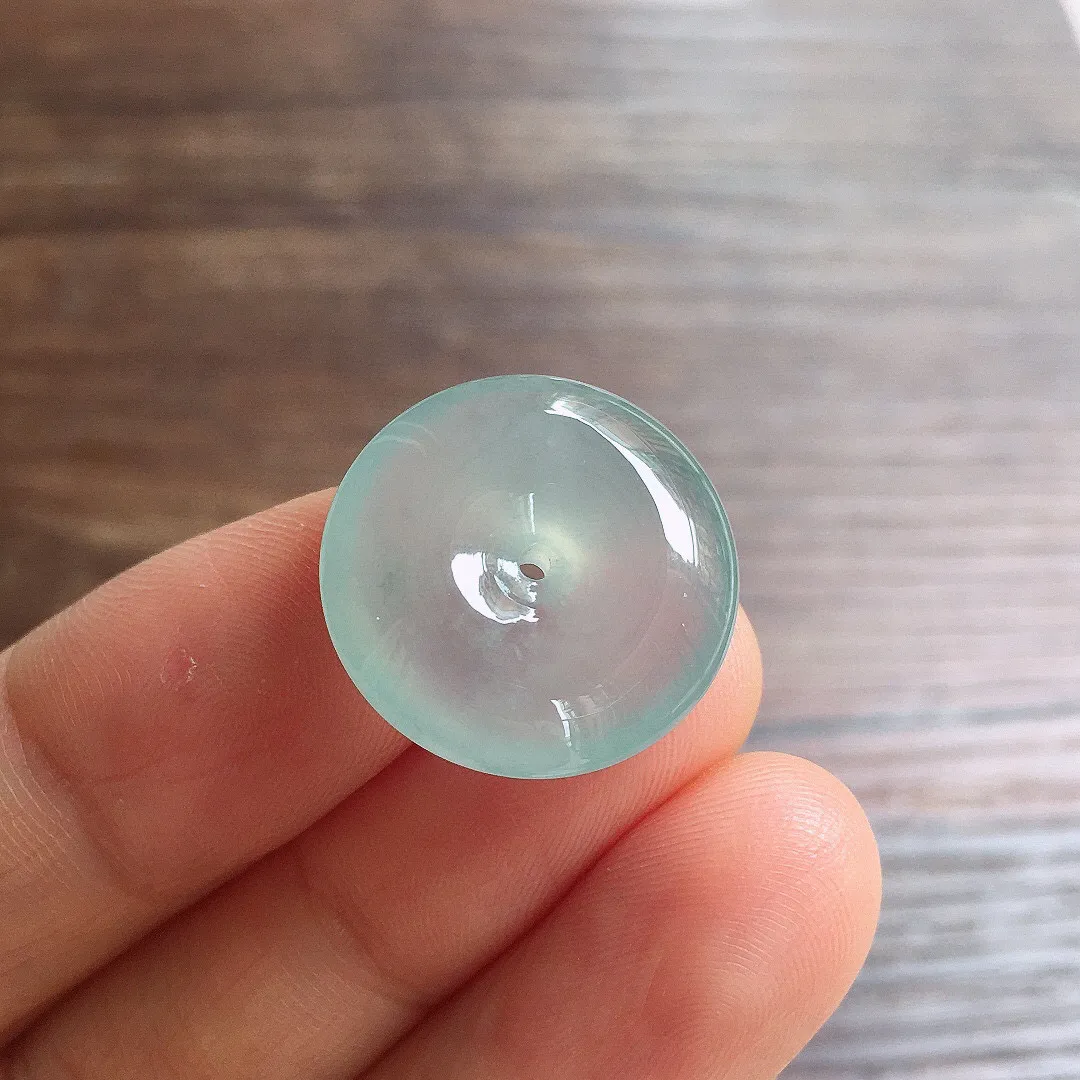 冰晴底平安扣，冰冰润润，玉质细腻，种水足 001 尺寸19.3*6.2