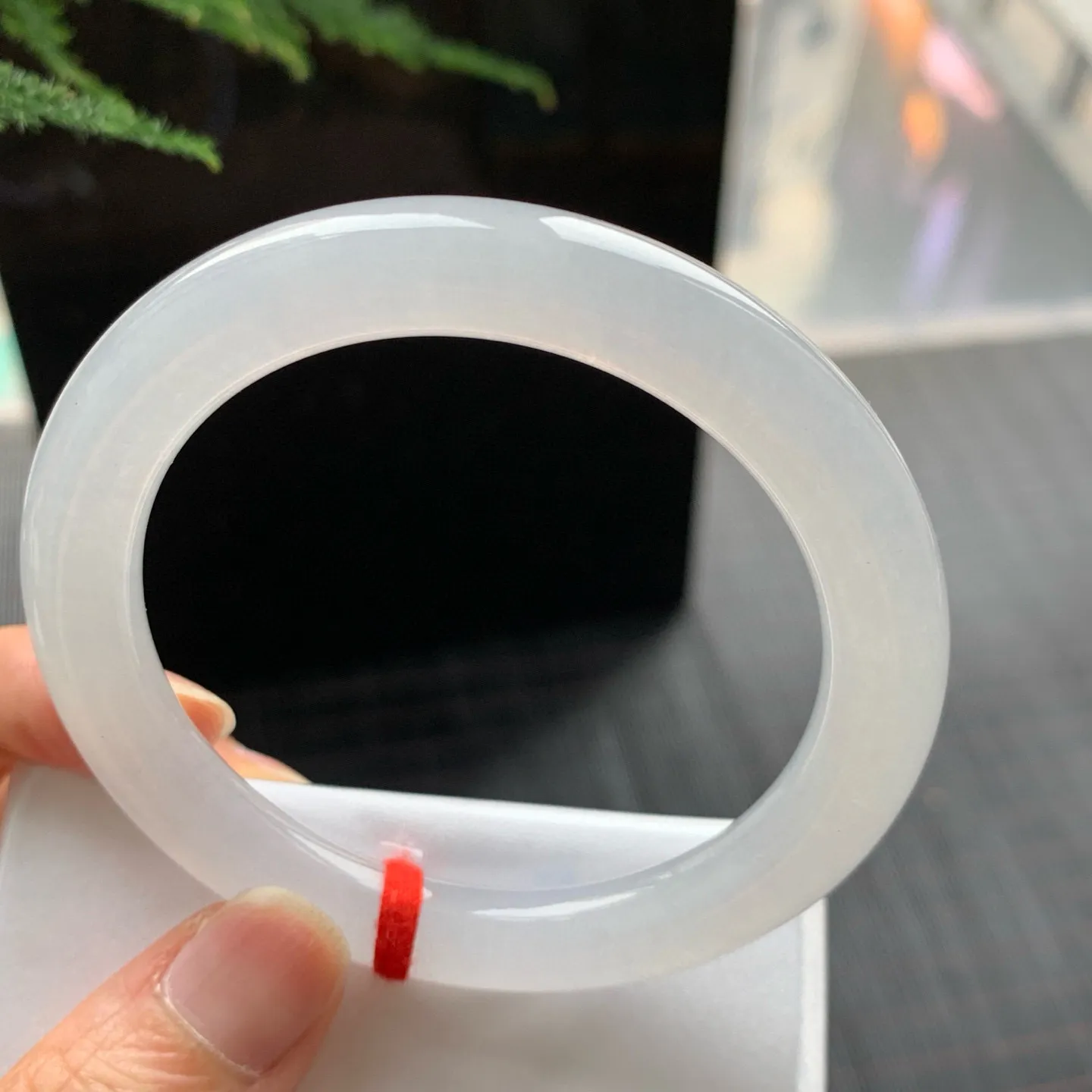 圆条高冰白月光 无瑕 尺寸:53.7/8.9 种水好🥰