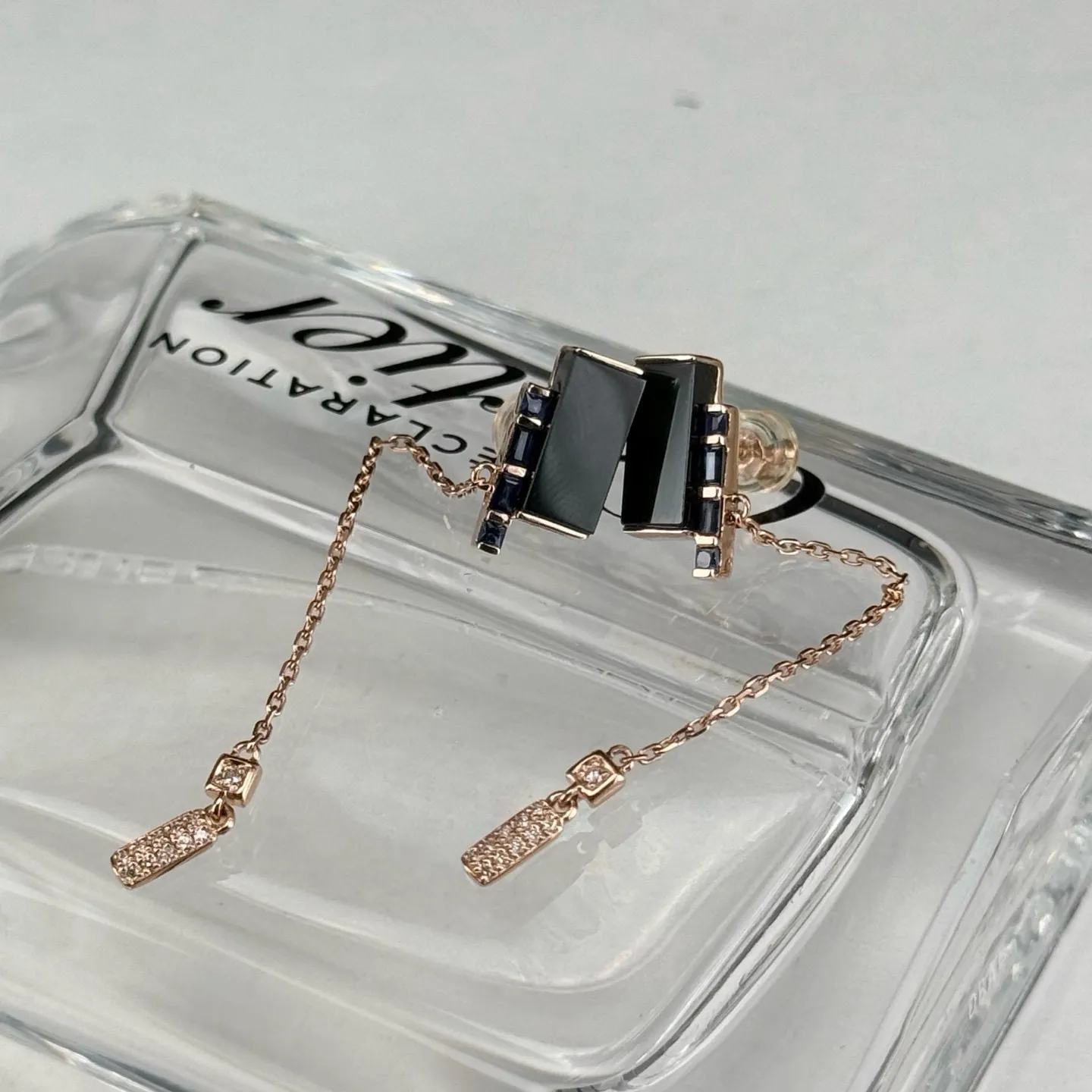 精品18k墨翠耳坠 重金豪镶 打灯通透 油性十足 尺寸10.9