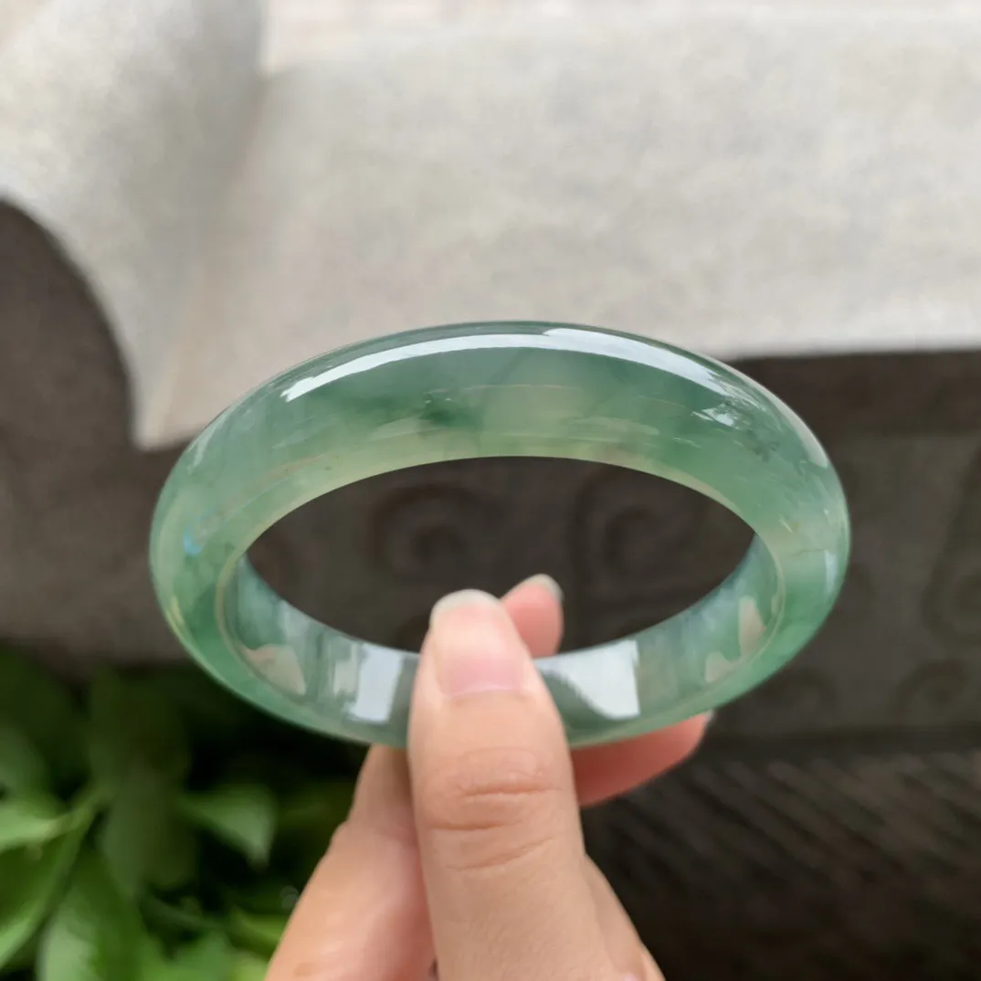 圈口56.8-12-8.5 【芙蓉绿正圈手镯】正圈56 57可戴