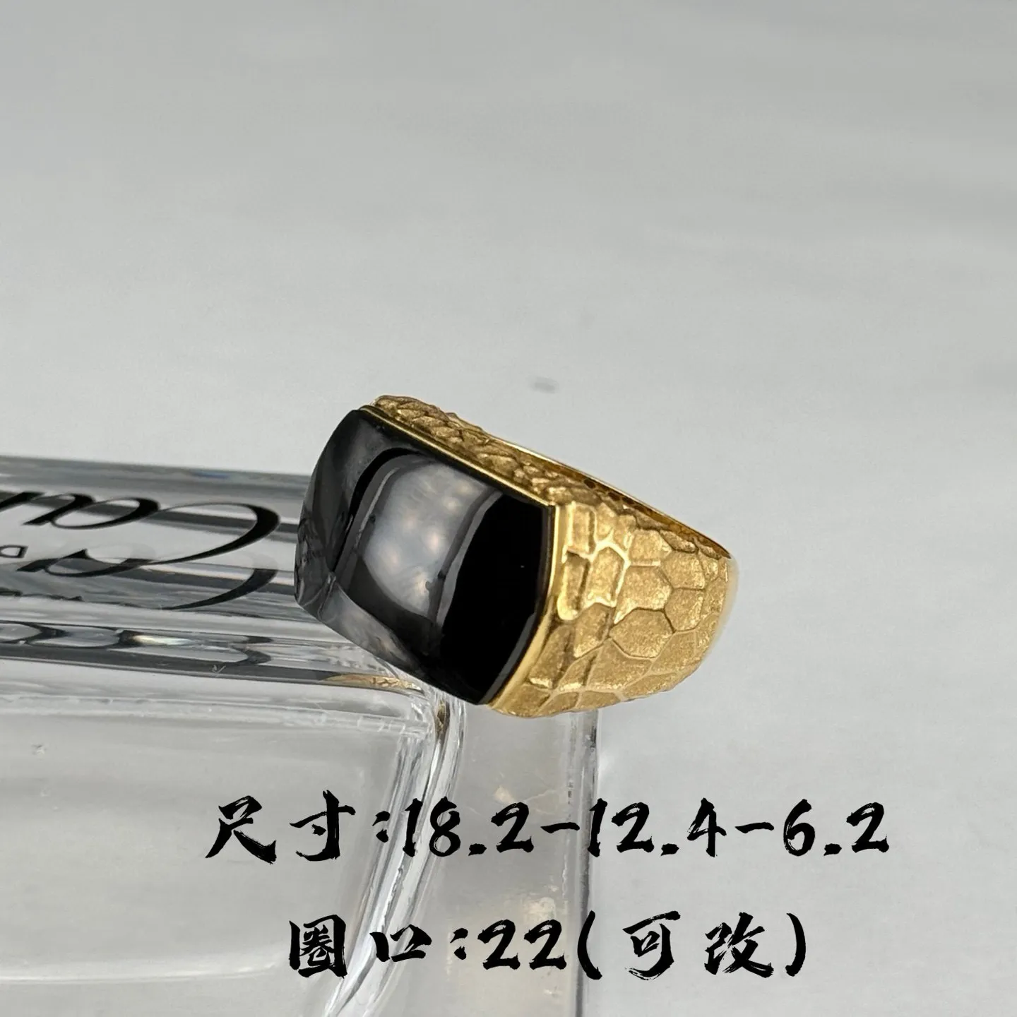 精品18k墨翠马鞍男戒 种好色正 黑度极好 打灯通透 油性十足