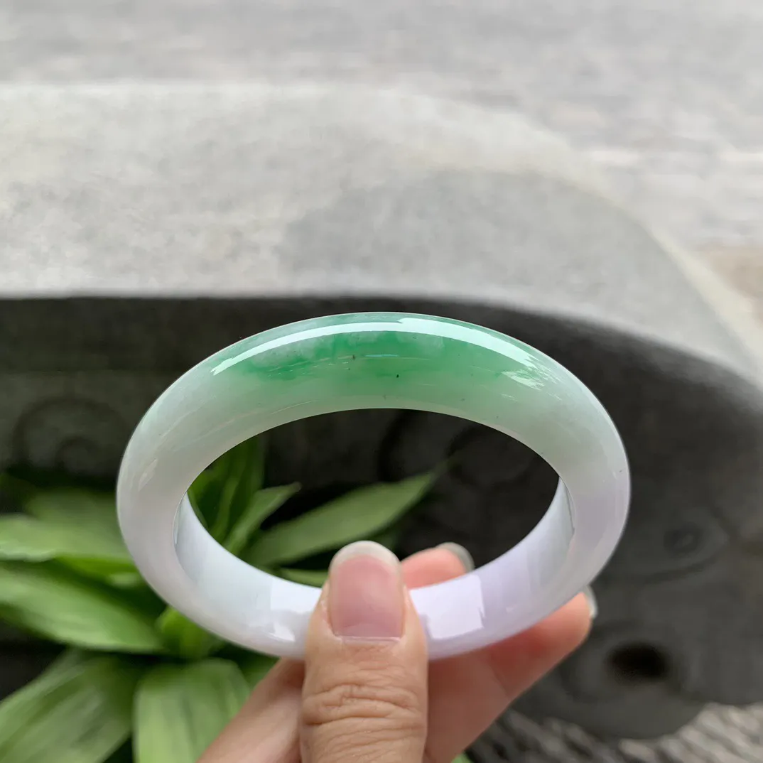 圈口57.4-12.6-8.7 【飘阳绿正圈手镯】正圈57 58可戴