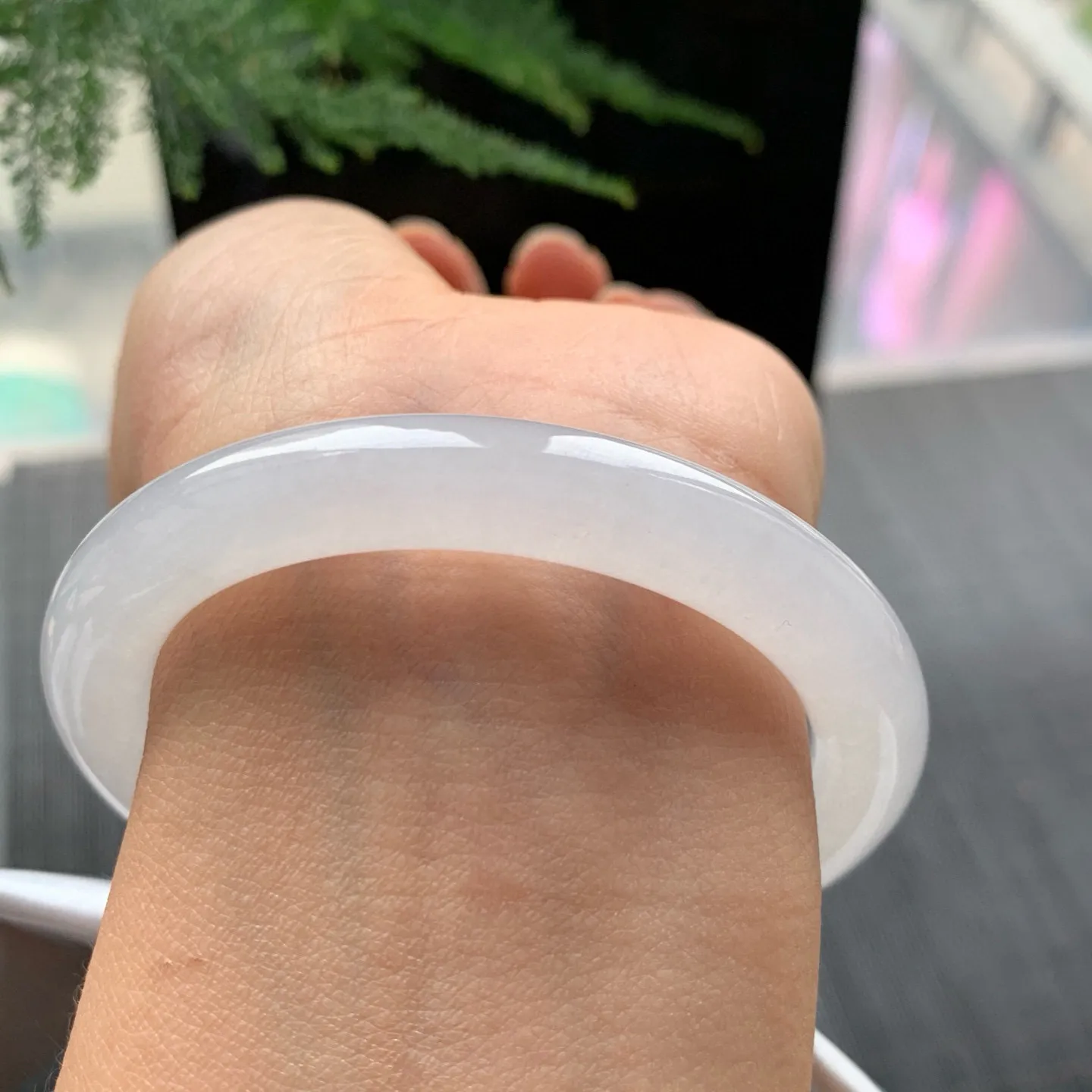 圆条高冰白月光 无瑕 尺寸:53.7/8.9 种水好🥰