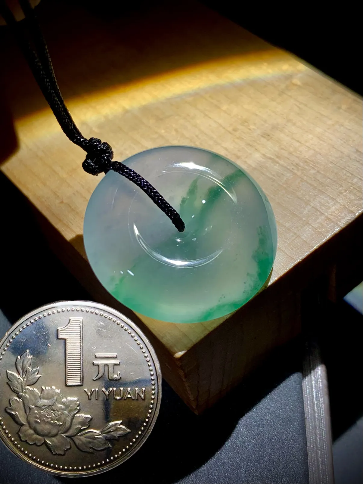 飘花平安扣子，24.6-6mm，种水不错，料子好