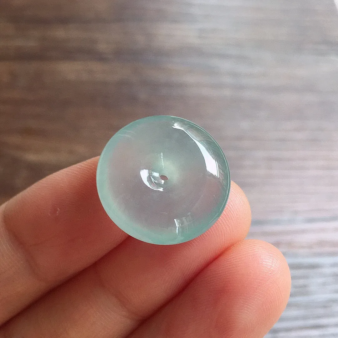 冰晴底平安扣，冰冰润润，玉质细腻，种水足 001 尺寸19.3*6.2
