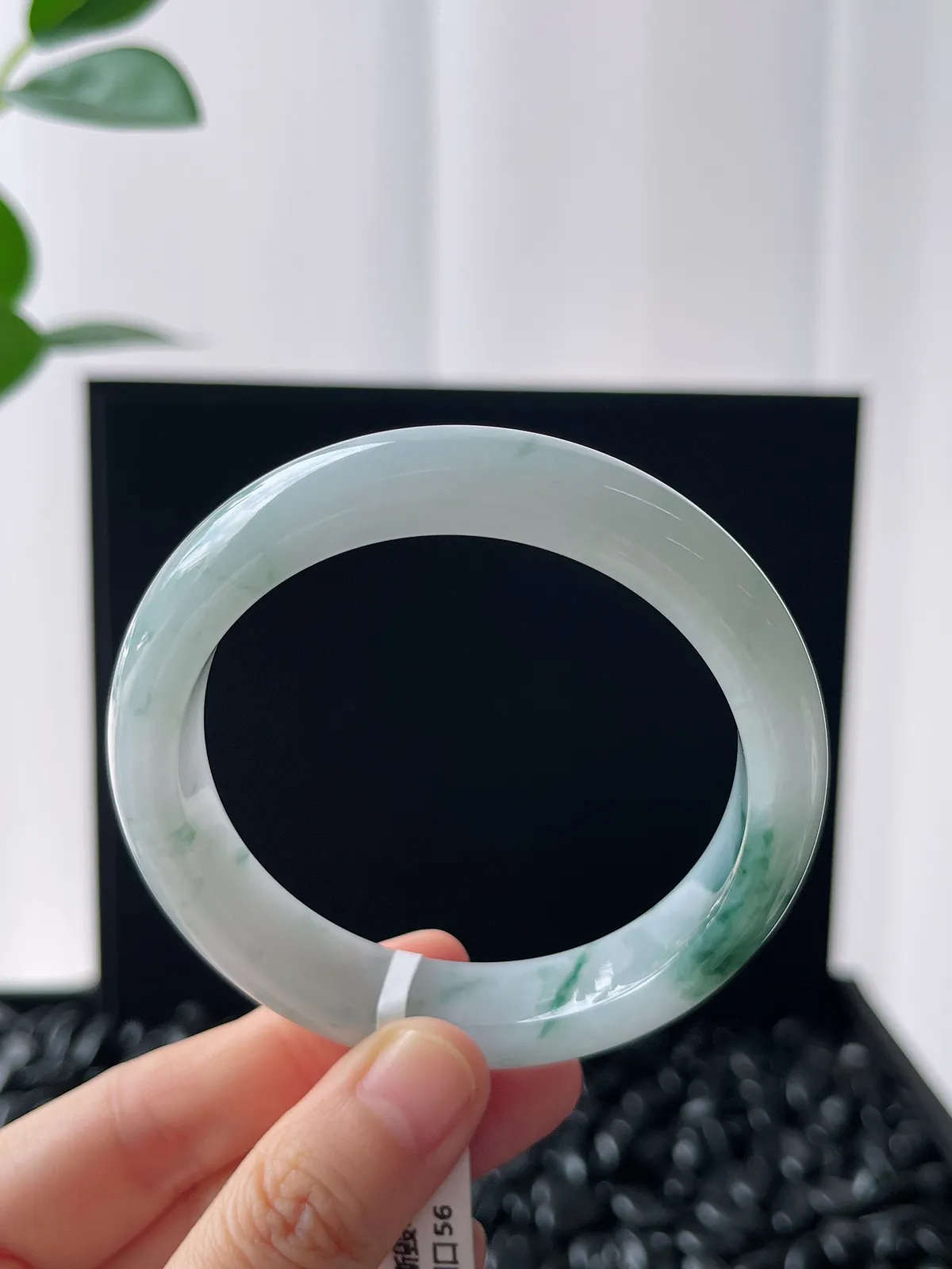 正圈56圈口，翡翠糯化种飘花手镯