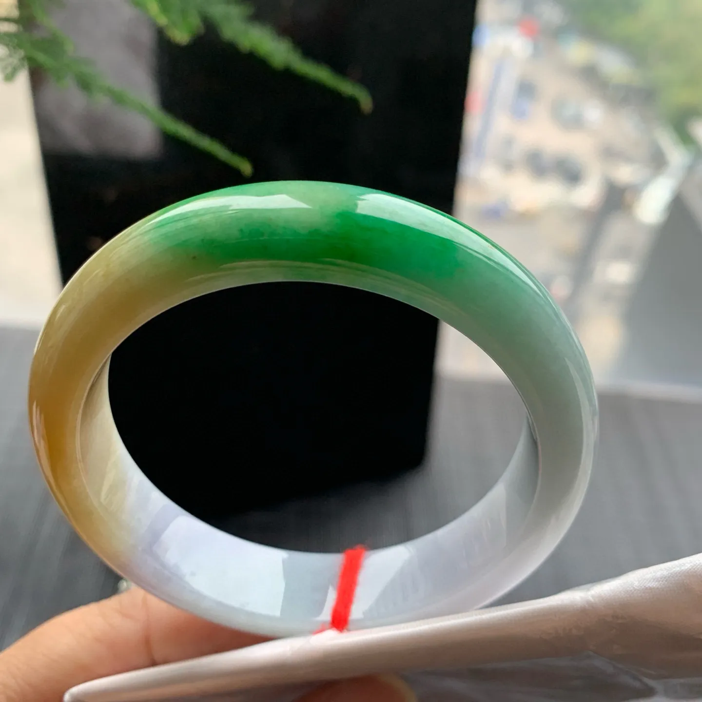 正圈三彩福禄寿 无瑕 尺寸:56.1/13.1/8.1 色好