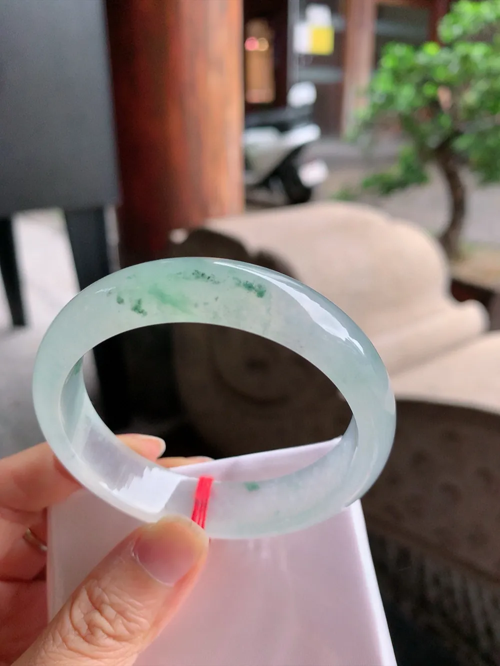 正圈冰玻飘花 无瑕 尺寸:55.6/13.9/7.7花美 种水好