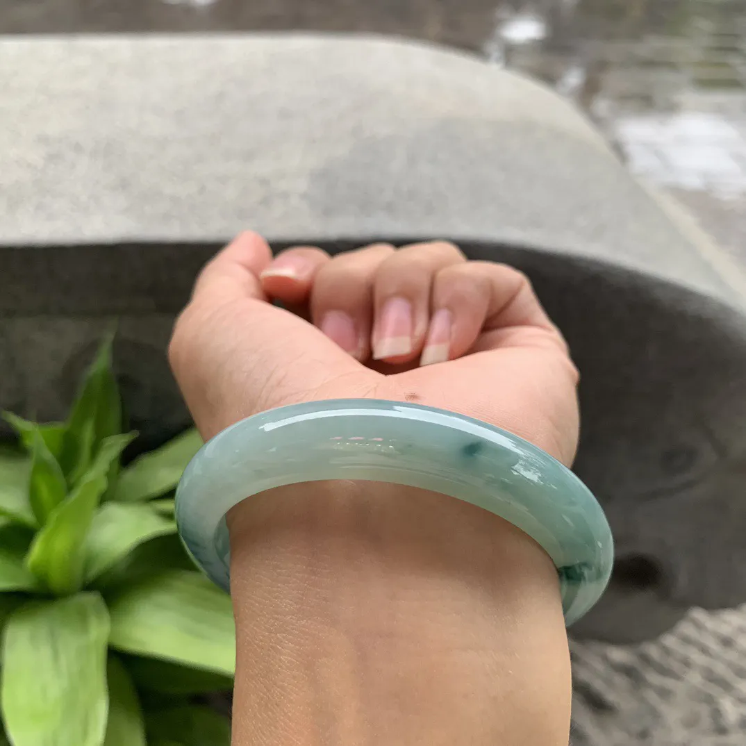 圈口 56.8-11.7-8.6  【冰飘花正圈手镯】正圈56 57可戴