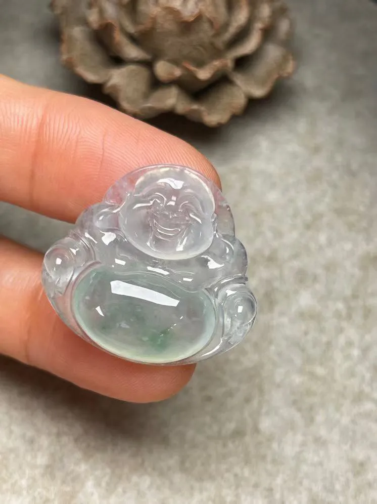 冰种飘花【佛公】吊坠，种水好，玉质细腻 ，卖相好‘.