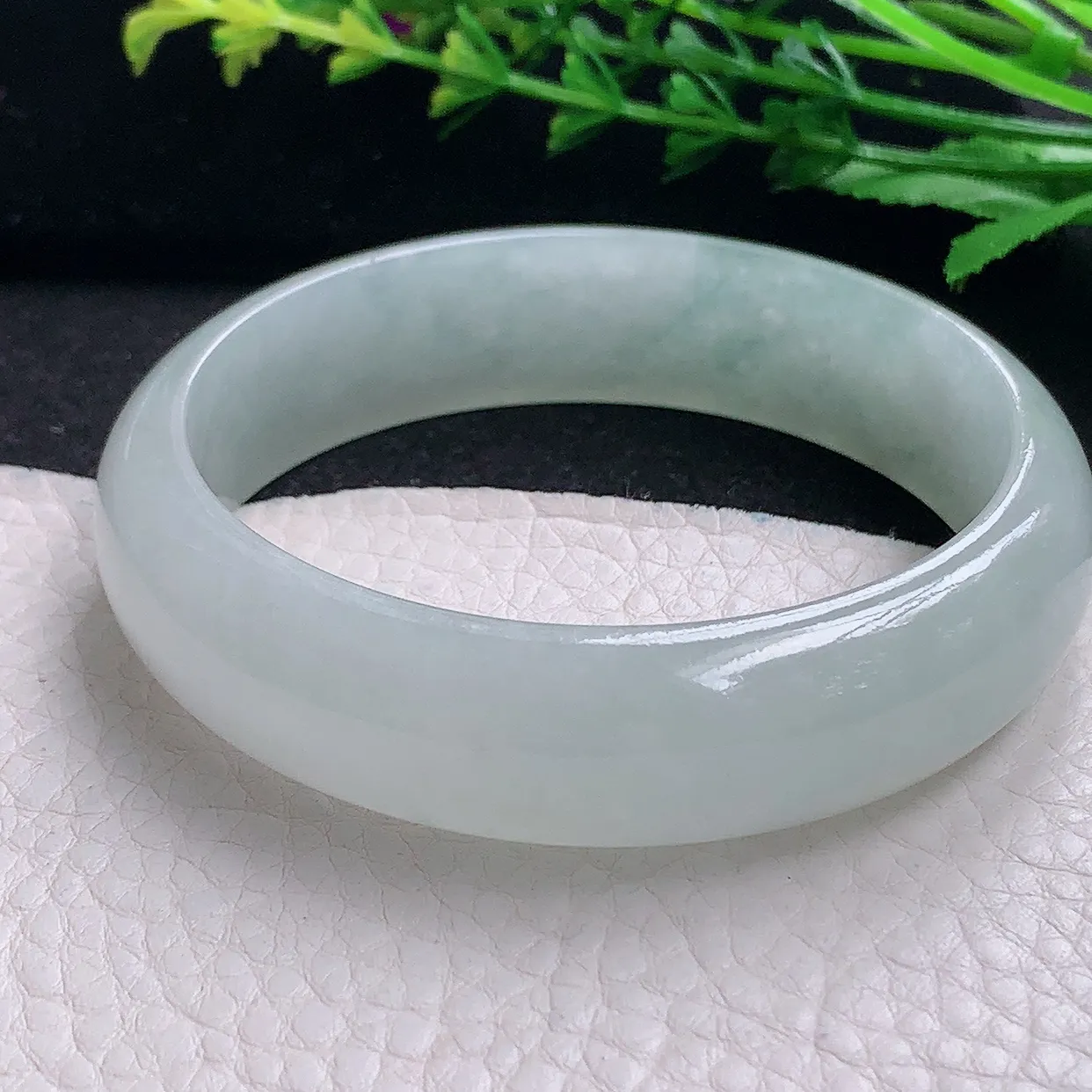 js大圈口60*16*7轮胎镯 天然缅甸翡翠a货冰透宽边玉镯子 玉手环