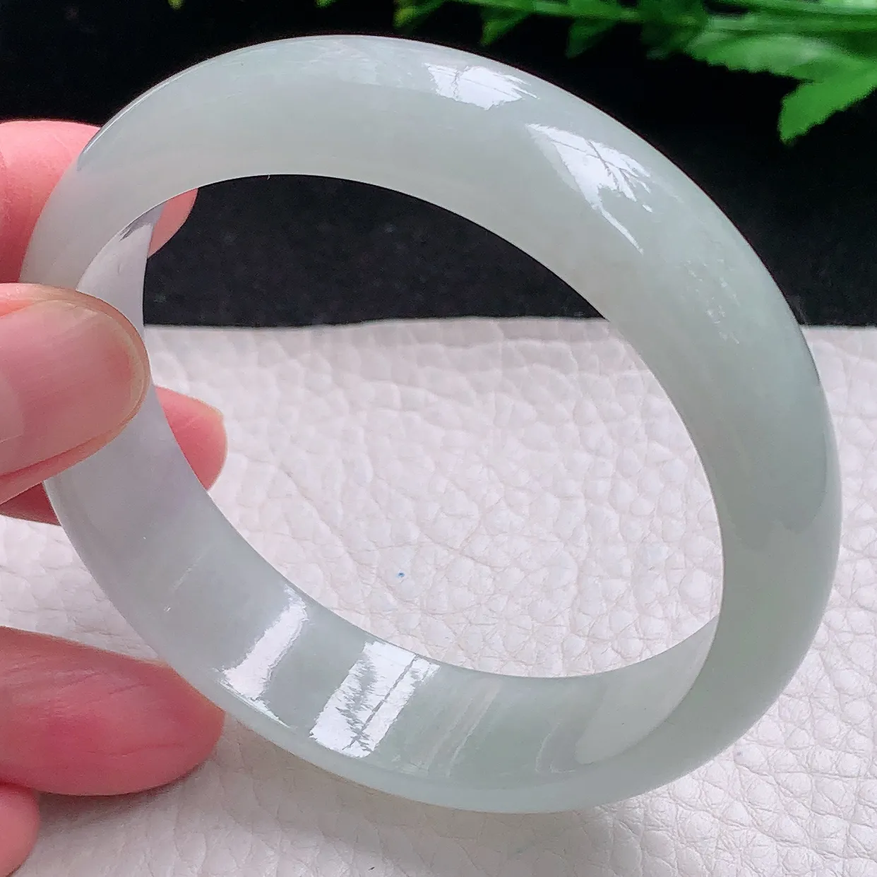 js大圈口60*16*7轮胎镯 天然缅甸翡翠a货冰透宽边玉镯子 玉手环