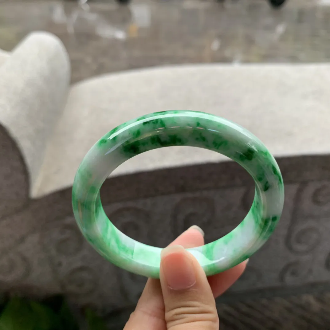圈口 56-12.2-8.7【满辣绿正圈手镯】正圈56 57可戴